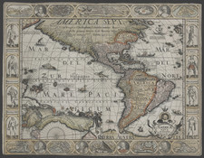 South America and America Map By Pieter van den Keere