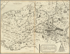 Netherlands, Belgium, Luxembourg and France Map By Gilles Boileau de Bouillon / Giovanni Francesco Camocio