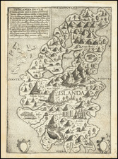 Iceland Map By Giovanni Francesco Camocio