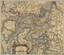 Netherlands and Belgium Map By Claes Janszoon Visscher