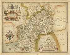 British Counties Map By Christopher Saxton