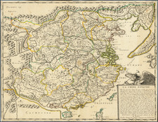 China and Korea Map By Nicolas Sanson