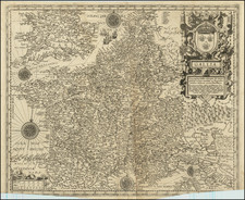 England, Netherlands, Belgium, Switzerland, France and Northern Italy Map By Petrus Plancius