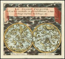 Le globe celeste ou l' on voit, 1022, etoiles en 48 constellations, 12 dans le zodiaque et 36 hors du zodiaque, etc. By Anonymous