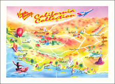 California and Travel Posters Map By Virgin Atlantic