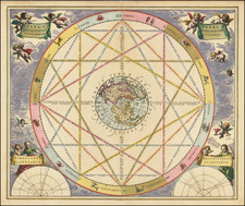 Northern Hemisphere, California as an Island and Celestial Maps Map By Andreas Cellarius