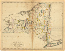 New York State Map By Mathew Carey