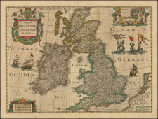 British Isles Map By Henricus Hondius