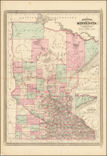 Minnesota Map By Alvin Jewett Johnson