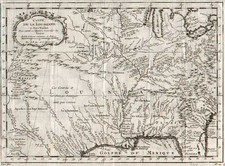 South, Southeast, Midwest and Plains Map By Jacques Nicolas Bellin