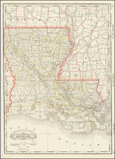 Louisiana Map By George F. Cram