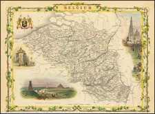 Belgium Map By John Tallis