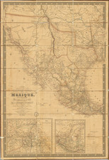 Texas, Southwest, Arizona, Colorado, Utah, Nevada, Rocky Mountains, Colorado, Utah, Wyoming and California Map By Adrien-Hubert Brué