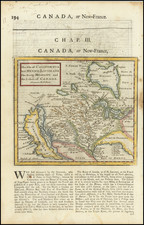 Texas, Midwest, Southwest and California as an Island Map By Herman Moll