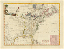 United States and American Revolution Map By Charles Francois Delamarche