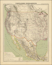 Texas, Plains, Southwest, Rocky Mountains and California Map By Heinrich Kiepert