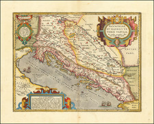 Balkans, Croatia & Slovenia, Bosnia & Herzegovina and Serbia & Montenegro Map By Abraham Ortelius