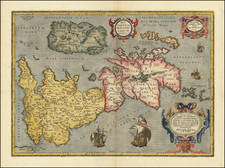 British Isles Map By Abraham Ortelius