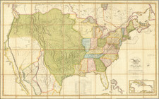 United States and Alabama Map By John Melish