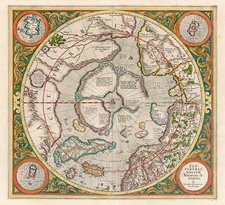 World, Northern Hemisphere, Polar Maps and California Map By Gerard Mercator