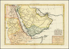 Carte De L'Arabie, du Golfe Persique, et de la Mer Rouge, avec L'Egypte, La Nubie et L'Abissinie . . .  By Rigobert Bonne