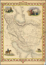 Central Asia & Caucasus, Middle East and Persia & Iraq Map By John Tallis