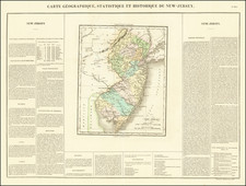 Carte Geographique, Statistique et Historique Du New-Jersey By Jean Alexandre Buchon