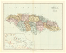 Jamaica Map By Edward Stanford