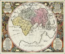 World and Eastern Hemisphere Map By Johannes Mejer