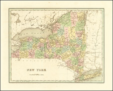 New York State Map By Thomas Gamaliel Bradford