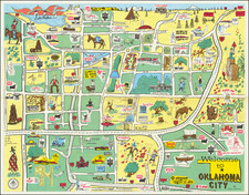 Oklahoma & Indian Territory and Pictorial Maps Map By Seven Arts, Inc.