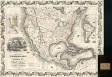 United States and California Map By Joseph Hutchins Colton