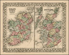 Europe and British Isles Map By Samuel Augustus Mitchell Jr.