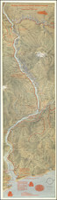 Pictorial Relief Map Columbia River Cascade Mountains Pacific Ocean | Air View of the Columbia River Scenic Route By Fred A. Routledge