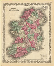 Ireland Map By Joseph Hutchins Colton