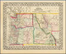 Map of Oregon, Washington, Idaho and part of Montana  