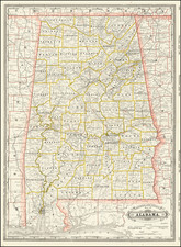 Alabama Map By George F. Cram