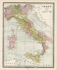 Europe and Italy Map By George F. Cram