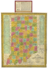 Indiana Map By Samuel Augustus Mitchell