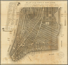 New York City and Rare Books Map By William Bridges / Peter Maverick / Isaac Riley