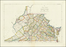 West Virginia and Virginia Map By Mathew Carey