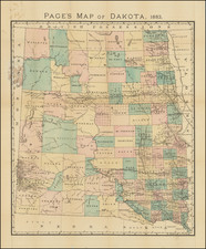 North Dakota and South Dakota Map By H.R. Page