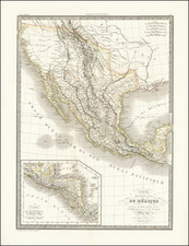 Texas, Southwest, Rocky Mountains, Mexico and California Map By Alexandre Emile Lapie