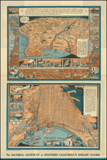 Los Angeles and Other California Cities Map By Mary Hall Atwood