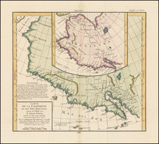 Carte De La Californie Et Des Pays Nord Ouest separes de L'Asie par le Detroit d'Anian . . . 1772 By Denis Diderot / Didier Robert de Vaugondy