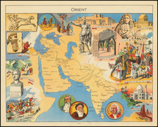 India, Central Asia & Caucasus, Middle East, Arabian Peninsula, Persia & Iraq and Pictorial Maps Map By Joseph Porphyre Pinchon