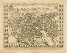 Paris and Île-de-France Map By Gerard Jollain