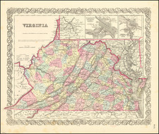 West Virginia and Virginia Map By G.W.  & C.B. Colton