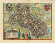 Nord et Nord-Est Map By Georg Braun  &  Frans Hogenberg