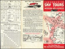 Nevada, Pictorial Maps and California Map By Western Air Express